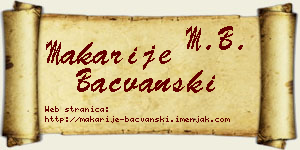 Makarije Bačvanski vizit kartica